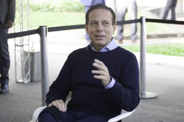 Sao Paulo valisi Joao Doria 'nın katıldığı bir etkinliğe katılmak için Covid-19 tanı testi. 27 Mayıs 2021, Sao Paulo, Brezilya: Tüm katılımcıların güvenliği ve sağlığını sağlamak için Covid-19 'un Teşhis Testi