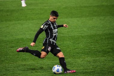 Korintliler ve Atletico Goianiense. 30 Mayıs 2021, Sao Paulo, Brezilya: Korintliler ve Atletico Goianiense arasındaki futbol maçı sırasında Korintliler 'in koçu Sylvinho