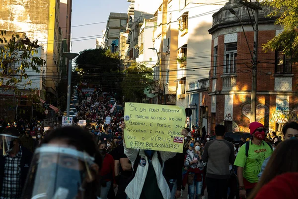 Διαδήλωση Κατά Της Κυβέρνησης Του Μπολσονάρο Στο Πόρτο Αλέγκρε Μαΐου — Φωτογραφία Αρχείου