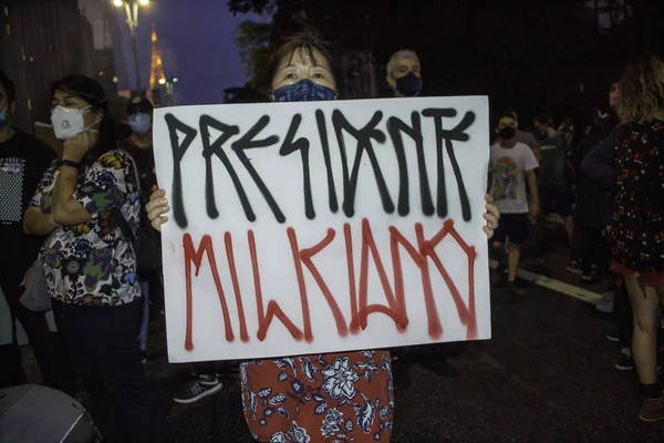 Bolsonaro Hükümetine Karşı Protesto Porto Alegre Mayıs 2021 Porto Alegre — Stok fotoğraf