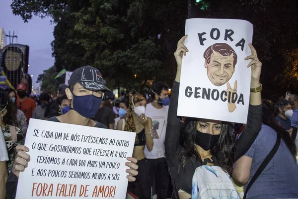 Bolsonaro Hükümetine Karşı Protesto Porto Alegre Mayıs 2021 Porto Alegre — Stok fotoğraf