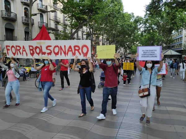 Protest Bolsonaro Governmentin Porto Alegre May 2021 Porto Alegre Brazil — Stock Photo, Image