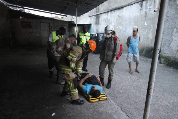 Vuur Raakt Supervia Trein Laat Gewond Achter Rio Janeiro Mei — Stockfoto