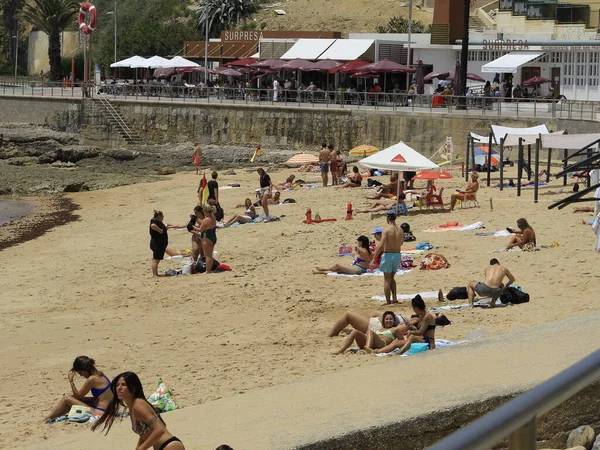 Reopening Tourism Portugal May 2021 Lisbon Portugal Movement Bathers Beach — Stock Photo, Image