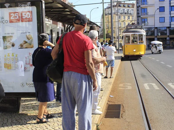 Reapertura Del Turismo Lisboa Mayo 2021 Lisboa Portugal Movimiento Personas — Foto de Stock