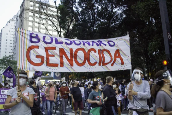 Protest Tegen Regering Bolsonaro Porto Alegre Mei 2021 Porto Alegre — Stockfoto