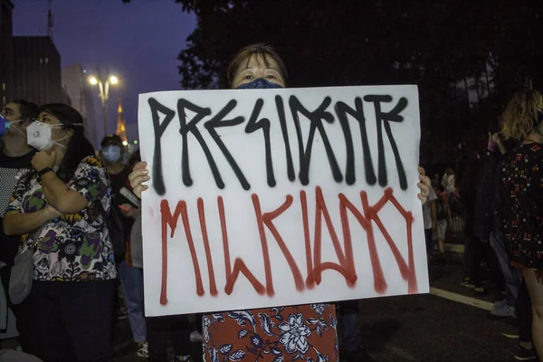 Protest Proti Bolsonarově Vládě Porto Alegre Května 2021 Porto Alegre — Stock fotografie