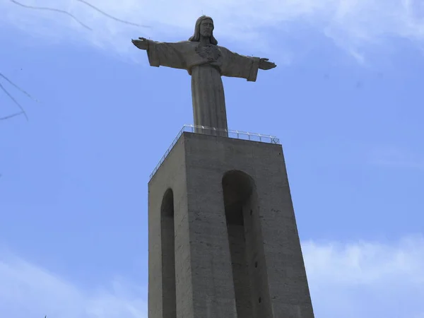 Monumento Cristo Rei Lisbona Portogallo Maggio 2021 Lisbona Portogallo Monumento — Foto Stock