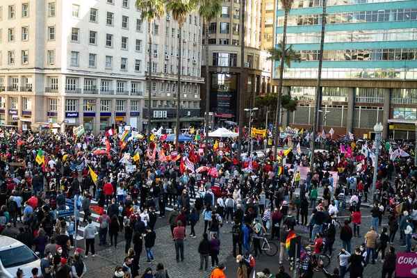 Protest Bolsonaro Governmentin Porto Alegre May 2021 Porto Alegre Brazil — Stock Photo, Image