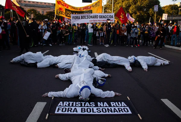 Protest Proti Bolsonarově Vládě Porto Alegre Května 2021 Porto Alegre — Stock fotografie