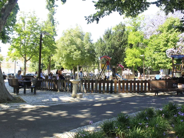 Reopening Tourism Lisbon May 2021 Lisbon Portugal Movement People Garden — Stock Photo, Image