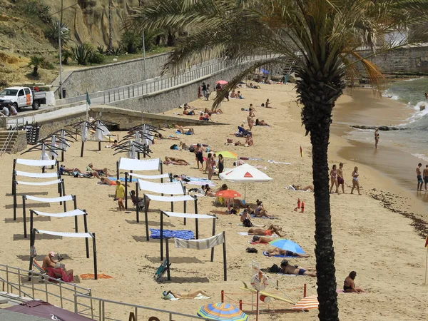 Reopening Tourism Portugal May 2021 Lisbon Portugal Movement Bathers Beach — Stock Photo, Image