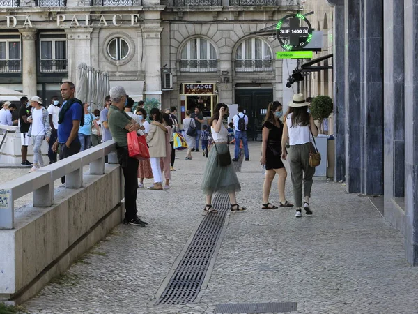 Открытие Туризма Лиссабоне Мая 2021 Года Лисбон Португалия Движение Людей — стоковое фото