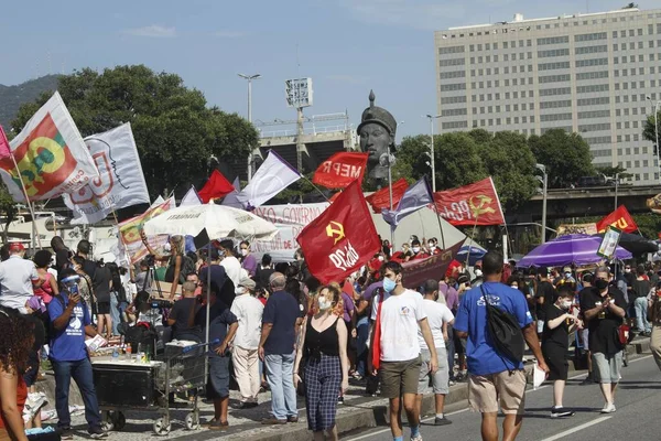 Movimentos Populares Rio Organizam Protesto Por Fora Bolsonaro Maio 2021 — Fotografia de Stock