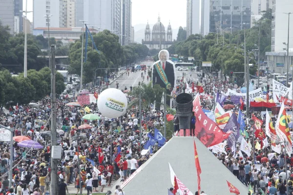 Movimentos Populares Rio Organizam Protesto Por Fora Bolsonaro Maio 2021 — Fotografia de Stock