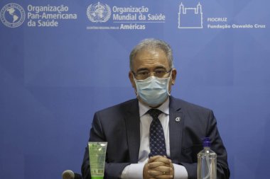 Brezilya 'da Annelik Ölümünü Azaltma Günü' ne ciddi bir gönderme. 31 Mayıs 2021, Sao Paulo, Brezilya: Bolsonaro Hükümeti Sağlık Bakanı Marcelo Queiroga, Ulusal Azaltma Günü 'ne Katılıyor 