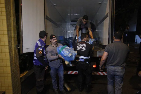 Polizia Civile Sequestra Camion Con Due Tonnellate Marijuana Itatiaia Maggio — Foto Stock