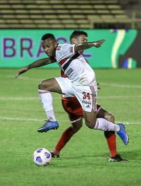Brezilya Futbol Kupası: 4 de Julho ve Sao Paulo. 1 Haziran 2021, Teresina (PI), Brezilya: 4 de Julho ve Sao Paulo arasında oynanan futbol maçı, bu Salı gecesi (1.) Teresina 'daki Albertao Stadyumu' nda düzenlenen Brezilya Futbol Kupası 'nın üçüncü etabı için geçerli.)