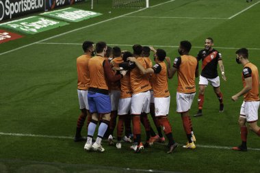 Brezilya Futbol Kupası: Cornthians ve Atletico Goianiense. 2 Haziran 2021, Sao Paulo, Brezilya: Çarşamba günü Sao Paulo 'daki Neo Quimica Arena' da düzenlenen Brezilya Futbol Kupası 'nın üçüncü aşaması için geçerli olan Corinrthians ile Atletico Goianiense arasındaki futbol maçı