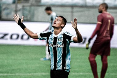 Brezilya Futbol Kupası: Gremio ve Brasiliense. 2 Haziran 2021, Porto Alegre, Brezilya: Brezilya Futbol Kupası 2021 'in üçüncü safhası için geçerli olan Gremio ve Brasiliense arasındaki futbol maçı, 2 Haziran Çarşamba günü Porto Alegre (SC)' de Arena do Gremio 'da yapıldı.).