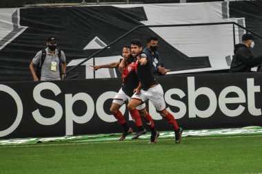 Brezilya Futbol Kupası: Cornthians ve Atletico Goianiense. 2 Haziran 2021, Sao Paulo, Brezilya: Çarşamba günü Sao Paulo 'daki Neo Quimica Arena' da düzenlenen Brezilya Futbol Kupası 'nın üçüncü aşaması için geçerli olan Corinrthians ile Atletico Goianiense arasındaki futbol maçı