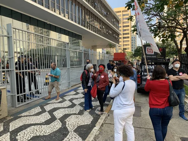 Junho 2021 São Paulo Brasil Profissionais Educação Protestam Diante Câmara — Fotografia de Stock