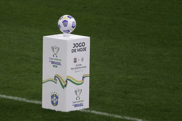 巴西足球杯 科尔特人和Goianiense竞技队 2021年6月2日 巴西圣保罗 科林斯人与Goianiense竞技队之间的足球比赛 周三在圣保罗新奎米卡竞技场举行的巴西足球杯第三阶段有效 — 图库照片