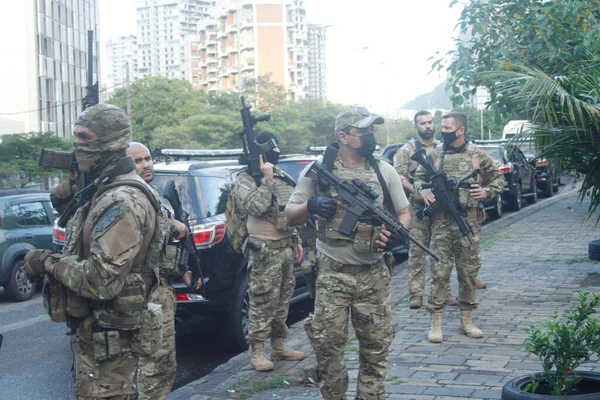 Polisoperation Järndäck Juni 2021 Rio Janeiro Brasilien Traffickers Från Rocinha — Stockfoto