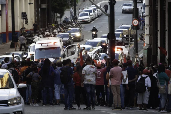 Mtst Protesto Pela Moradia São Paulo Junho 2021 São Paulo — Fotografia de Stock