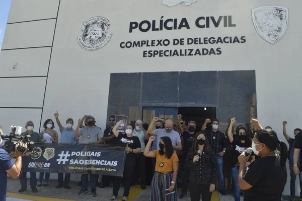 Polícia Civil Rio Grande Norte Paralisa Atividades Vacinação Contra Covid — Fotografia de Stock