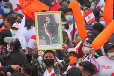 Peru 'da seçimler: Aday Keiko Fujimori Lima' da kampanya yürütüyor. 3 Haziran 2021, Lima, Peru: Peru Cumhurbaşkanlığı için sağcı aday Keiko Fujimori, önümüzdeki Pazar günü yapılacak ikinci tur seçimler için yürüttüğü kampanyayı 3 Haziran Perşembe günü sona erdirdi.