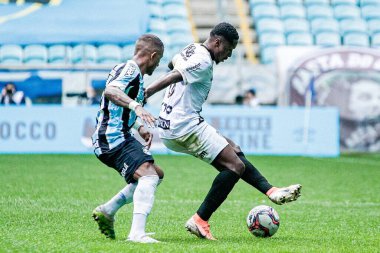 Recopa Gaucha: Gremio ve Santa Cruz. 6 Haziran 2021, Porto Alegre, Brezilya: Gremio ile Santa Cruz arasındaki maç, Porto Alegre 'deki Arena do Gremio' da (SC) oynandı. Gremio 3-1 kazandı.
