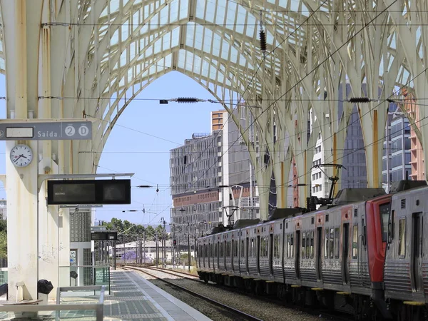 Oriente Bahnstation Juni 2021 Lissabon Portugal Blick Auf Die Bahn — Stockfoto