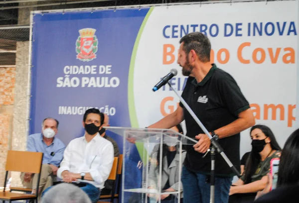 Prefeito São Paulo Ricardo Nunes Inaugura Centro Inovação Verde Bruno — Fotografia de Stock