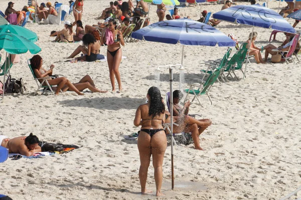 Movimiento Playa Ipanema Junio 2021 Río Janeiro Brasil Hay Fuerte — Foto de Stock