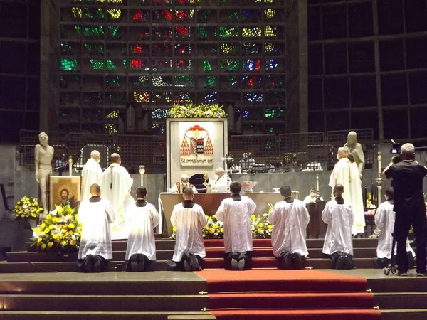 Corpus Christi Mass Firas Ärkebiskop Rio Janeiro Kardinal Dom Orani — Stockfoto