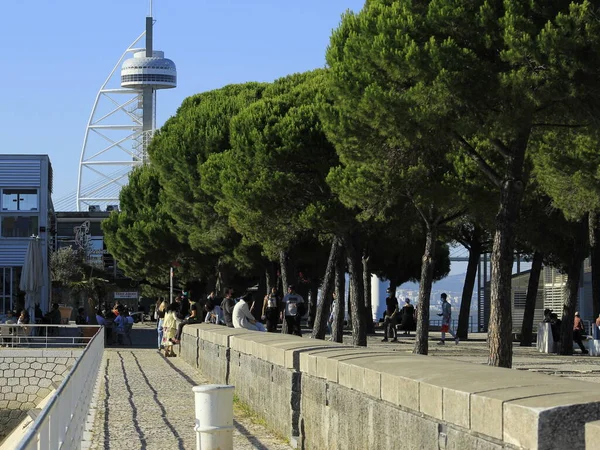 Movimento Pessoas Parque Das Nações Lisboa Junho 2021 Lisboa Portugal — Fotografia de Stock