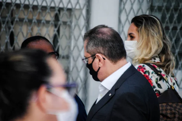 Gouverneur Sao Paulo Joao Doria Reçoit Une Deuxième Dose Vaccin — Photo