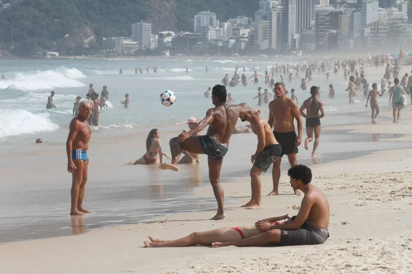 Movimiento Playa Ipanema Junio 2021 Río Janeiro Brasil Hay Fuerte — Foto de Stock