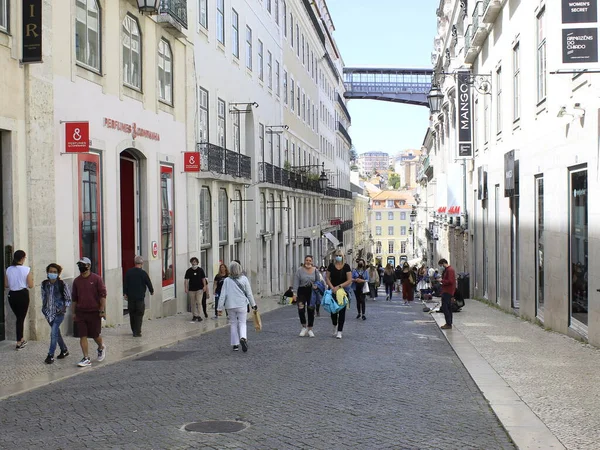 Intenzivní Pohyb Lidí Lisabonu Během Svátků Corpus Christi Června 2021 — Stock fotografie