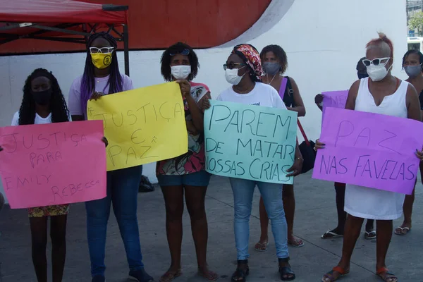 Movimentos Sociais Protestam Duque Caxias Pela Morte Duas Crianças Vítimas — Fotografia de Stock