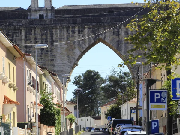 Águas Livres Aqueduto Lisboa Junho 2021 Lisboa Portugal Vista Aqueduto — Fotografia de Stock