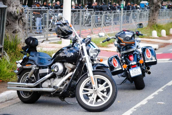 Les Motocyclistes Défilent Faveur Gouvernement Bolsonaro Sao Paulo Juin 2021 — Photo