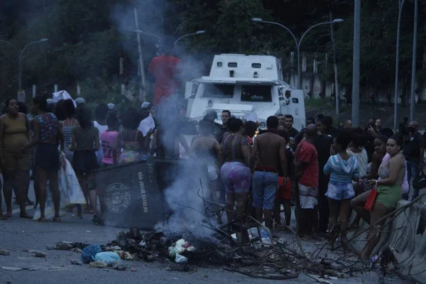 Moradores Lins Rio Janeiro Protestam Após Morte Uma Gestante Junho — Fotografia de Stock