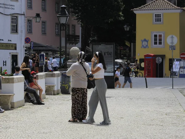 Tourismus Portugal Juni 2021 Lissabon Portugal Bewegung Von Menschen Touristischen — Stockfoto