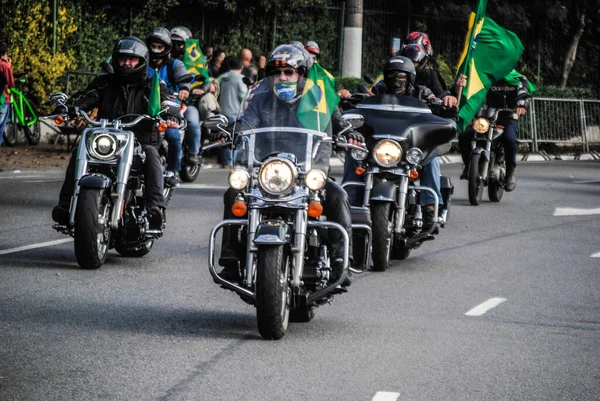 Motocykliści Maszerują Rzecz Rządu Bolsonaro Sao Paulo Czerwca 2021 Sao — Zdjęcie stockowe