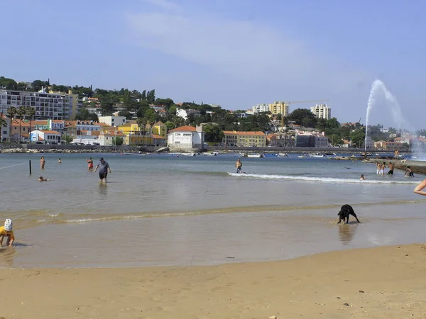 Turismo Nelle Spiagge Del Portogallo Giugno 2021 Lisbona Portogallo Bagnanti — Foto Stock