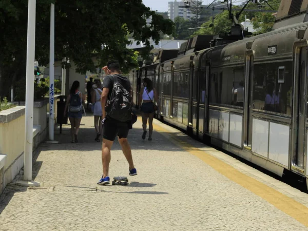 Portekiz Sahillerinde Turizm Haziran 2021 Lizbon Portekiz Covid Salgınının Ortasında — Stok fotoğraf