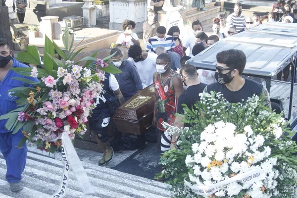 Enterro Uma Mulher Grávida Morta Tiroteio Rio Janeiro Junho 2021 — Fotografia de Stock