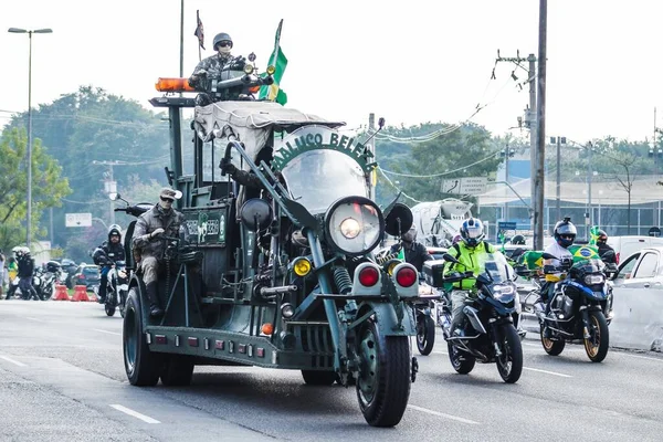 Motociclistas Marchan Favor Del Gobierno Bolsonaro Sao Paulo Junio 2021 — Foto de Stock